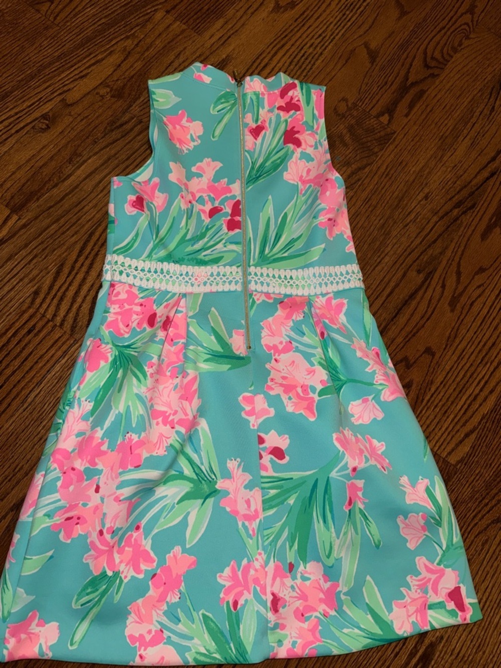 Lilly Pulitzer Girls Leesi Dress in Aqua Al Fresco Isn't She Lovely print NWOT - Picture 8 of 8